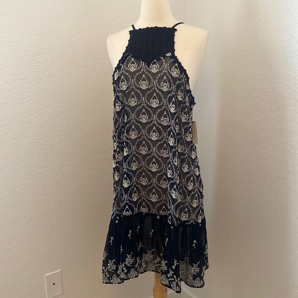 Anthropologie black sheer dress